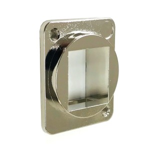 Panel Mount Keystone Adaptor Unloaded Neutrik/XLR Cutouts 1x Keystone Silver (H)31mm x (W)26mm   