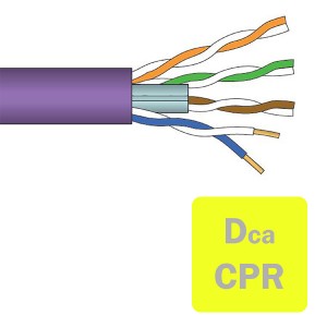 Solid Cat6 U/UTP LSZH 4 Pair Dca-s2,d2,a2 Violet (L)305Mtr NVP Rating 66% Outer Dia 6.2mm