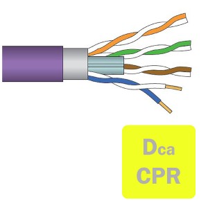 Solid Cat6 F/UTP LSZH 4 Pair Dca-s2,d2,a2 Violet (L)500Mtr NVP Rating 66% Outer Dia 6mm