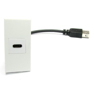USB Euro Module Fly Lead USB-C to USB Type A White