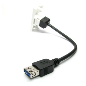USB Euro Module Fly Lead USB-C to USB Type A White