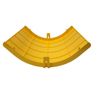 FiberGuide 4x12 Elbow Down 90 Degree Cover Plastic LSZH FGS-SD9E-F Yellow