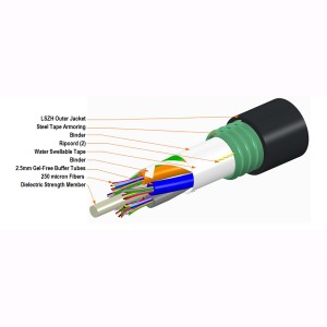 LazrSPEED 550 Fibre Cable Loose Tube 12 Fibre OM4 LSZH Cca-s1b,d2,a1 CST Armoured 760218529 Black (Dia)13.0mm