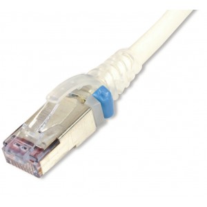 SkinnyPatch Patch Lead Cat6A S/FTP LSZH Clear Boot 28AWG White (L)2Mtr   