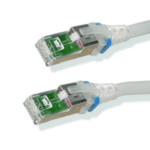 Z-MAX Patch Lead Cat6A F/UTP LSZH Clear Low-Profile Boot 23AWG Solid Violet (L)10Mtr Double Ended