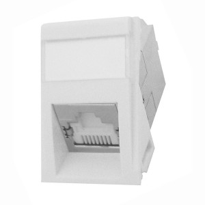 PowerCat 6A MOD-SNAP III Module Cat6A Rear Entry Angled LJ6C Shielded White (H)38.5mm x (W)25mm   