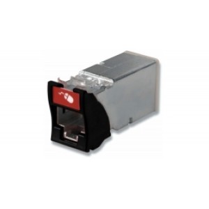 Z-MAX Module Cat6A Hybrid Flat/Angled Shielded No Door Black   