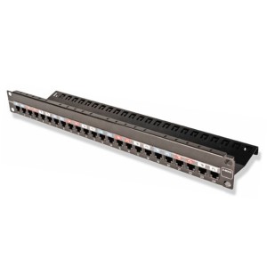 Patch Panel Cat6 Unshielded 24Port Z-MAX Rear Cable Management Black (H)1U x (W)19"