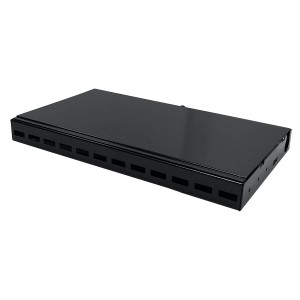Fibre Patch Panel 1U MM/SM LC,SC Unloaded Fixed Metal Black (Accepts 12 Bulkhead Adaptors)  