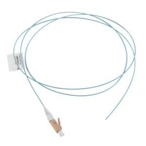 Fibre Pigtail Tight Buffered MM LC OM4 50/125 LSZH Aqua (L)1Mtr XGLO