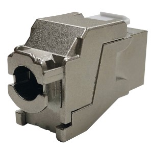 PowerCat 6A Keystone Jack Cat6A Tool-Less Shielded Silver