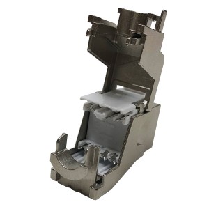 PowerCat 6A Keystone Jack Cat6A Tool-Less Shielded Silver