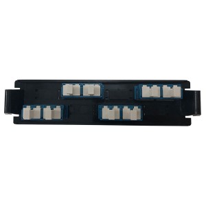 RIC Fibre Adaptor Plate 16 Fibre 4x LC Quad SM Black Blue Adaptors