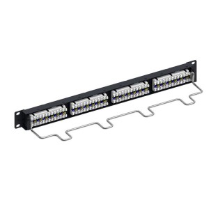 Patch Panel Cat6A Unshielded 24Port Rear Punch Rear Cable Management 760237032 Black (H)1U x (W)19"