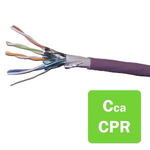 Solid Cat6A F/FTP LSZH 4 Pair Cca-s1a,d2,a1 Reel Violet (L)305Mtr