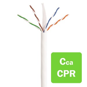Solid CS34ZC Cat6 U/UTP LSZH 4 Pair Cca-s1,d1,a1 CommPak Box White (L)305Mtr (Dia)5.92mm NVP Rating 69%  