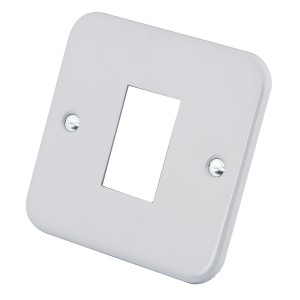 Faceplate Metalclad Single Gang 1x LJ6C Grey (H)80mm x (W)80mm   