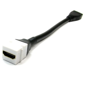 HDMI Keystone Fly Lead 4K 60Hz 4:4:4 White (L)200mm   