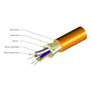 LazrSPEED 550 Fibre Cable Tight Buffered 12 Fibre OM4 LSZH Cca-s1a,d1,a1 N-012-DS-5K-FSUAQ/C Aqua