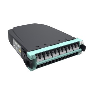 InstaPATCH 360 MPO Module 2x MPO 12x LC Duplex Internal Shutter OM4 360DMis-24LC-LS Aqua Method B Polarity