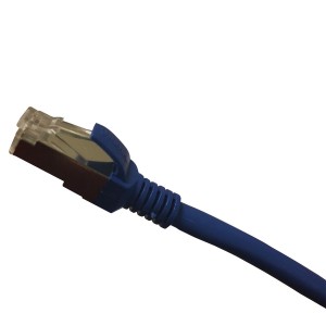 Patch Lead Cat6A S/FTP LSZH Moulded Boot 26AWG Blue (L)2Mtr