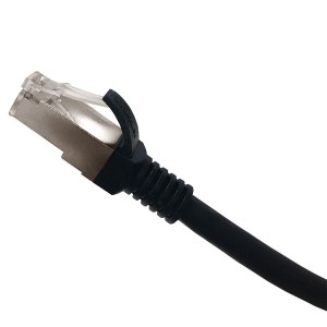 Patch Lead Cat6A S/FTP LSZH Moulded Boot 26AWG Black (L)1.5Mtr