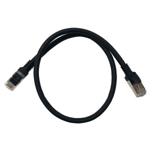 Patch Lead Cat6A S/FTP LSZH Moulded Boot 26AWG Black (L)2Mtr