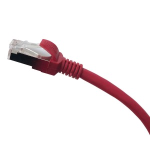 Patch Lead Cat6A S/FTP LSZH Moulded Boot 26AWG Red (L)2Mtr
