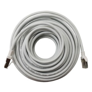 Patch Lead Cat6A S/FTP LSZH Moulded Boot 26AWG White (L)10Mtr