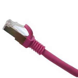 Patch Lead Cat6A S/FTP LSZH Moulded Boot 26AWG Pink (L)3Mtr