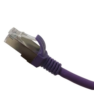 Patch Lead Cat6A S/FTP LSZH Moulded Boot 26AWG Purple (L)3Mtr
