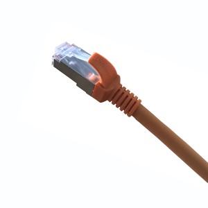 Patch Lead Cat6A S/FTP LSZH Moulded Boot 26AWG Orange (L)1.5Mtr