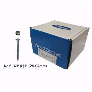 Wood Screw Single Thread Round BZP No.6 (L)1" (25.04mm)   