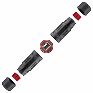 Weatherproof Coupler Cat6 IP68 RJ45-RJ45 Shielded/Unshielded Black (L)120mm (Dia)28mm