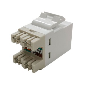 Keystone Jack SL Cat6 180 Deg Unshielded White