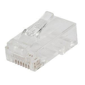 RJ45 Plug 8P8C Cat6 Unshielded Round 6mm Stranded or Solid One-Part Clear Bag 20 Pcs  