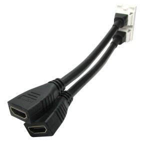 HDMI Euro Module Fly Lead 2x 4K 60Hz 4:4:4 White