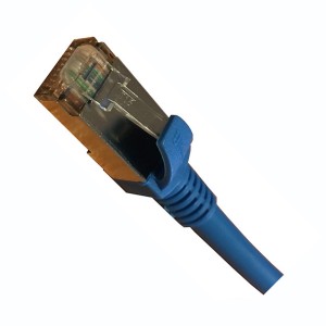 Patch Lead Cat6A S/FTP LSZH Moulded Boot 26AWG Light Blue (L)2Mtr