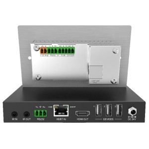 HDMI Extender Wallplate Kit HDMI 4K @ 40Mtr, 1080 @ 70Mtr Cat5e/6/6A HDMI1.4-HDCP2.2 2x HDMI, 1x USB-C HDMI IR Pass-Thru Brushed Stainless Includes HDBaseT Receiver