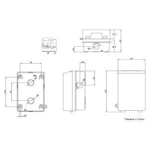 Wall Outlet Euro 50x50 Unloaded IP65 Grey (H)152mm x (W)101mm x (D)83mm
