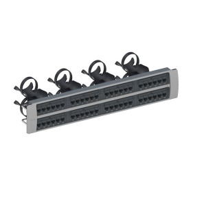 GigaSPEED X10D 1100GS6 Patch Panel Cat6A Unshielded 48Port Rear Punch Rear Cable Management 760152595 Grey (H)2U