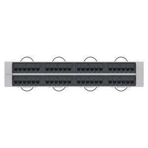 GigaSPEED X10D 1100GS6 Patch Panel Cat6A Unshielded 48Port Rear Punch Rear Cable Management 760152595 Grey (H)2U