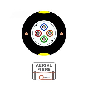 Fibre Optic Aerial Drop Cable ULW EPFU SM 48 Fibre G657A1 9/125 HDPE Black/Yellow (Dia)7.1mm   