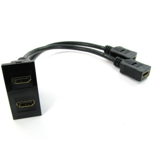 HDMI Euro Module Fly Lead 2x 4K 60Hz 4:4:4 Black   