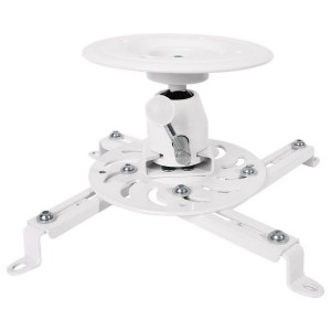 Projector Ceiling Mount Tilt & Swivel Short Drop 25kg +/-20 Degrees 360 Degrees White
