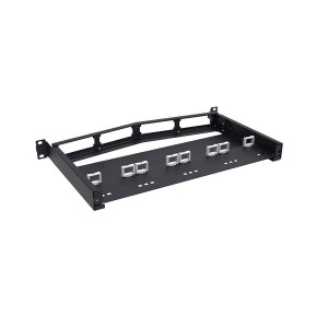 Modular Sliding Fibre Patch Panel 4 Slot Unloaded Angled AGL-1U-ANG-SL Black