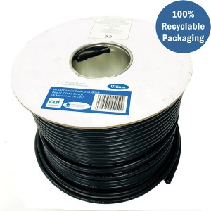 Coax Cable HT100 1 Core PVC 75Ohm Eca CAI Approved Black (L)100Mtr (Dia)6.6mm