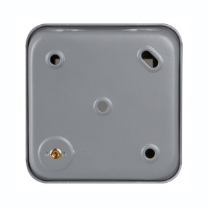 Faceplate Metalclad Single Gang 2x Euro Grey (H)80mm x (W)80mm x (D)42mm Supplied With Metal Surface Mount Backbox