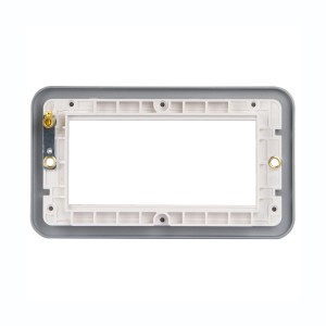 Faceplate Metalclad Double Gang 4x Euro Grey (H)81mm x (W)142mm x (D)40mm Supplied With Metal Surface Mount Backbox