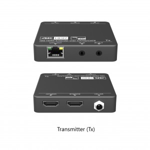 4K HDMI Extender Kit 4K @ 70m 1080p @ 80m Cat6 HDMI2.0-HDCP2.2 2-way IR Pass-Thru Black